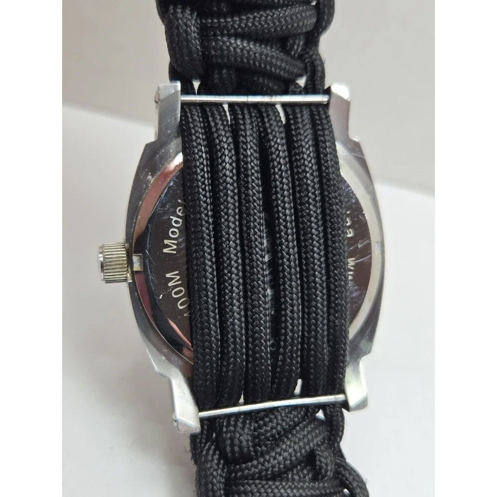 Webbem Traveler Earl Grey Quartz Field Watch Black Paracord Sapphire New Battery